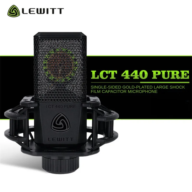 LEWITT 라이브 방송 대형 다이어프램 박스 콘덴서 마이크 세트, 전문 녹음 및 노래 호스트 라디오, LCT440