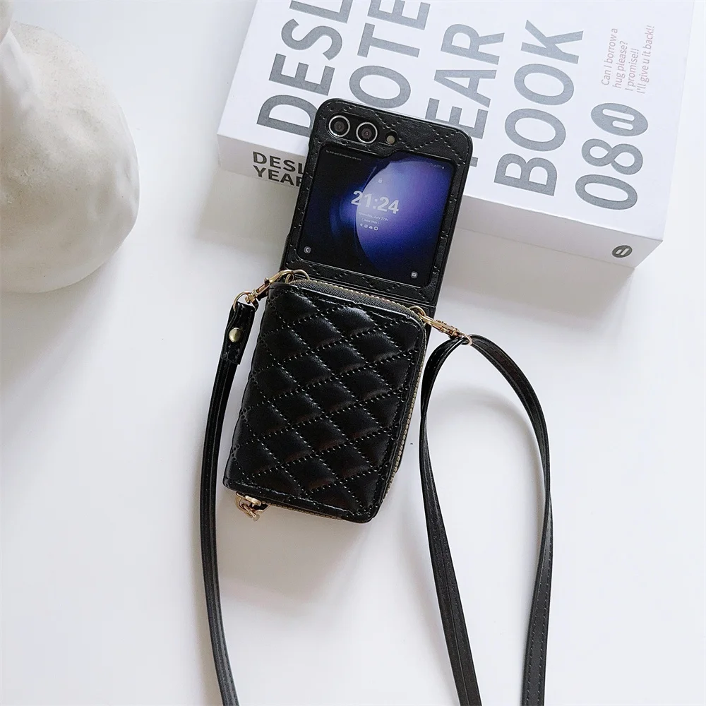 Leather Crossbody Zipper Wallet with Card Holder Phone Case