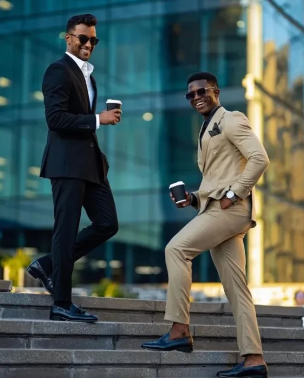 Friends Causal Men Suits 2 Pieces Wedding Tuxedos Fashion Business Custom Made Groom Male Slim Fit Blazer Masculino Daily Wear