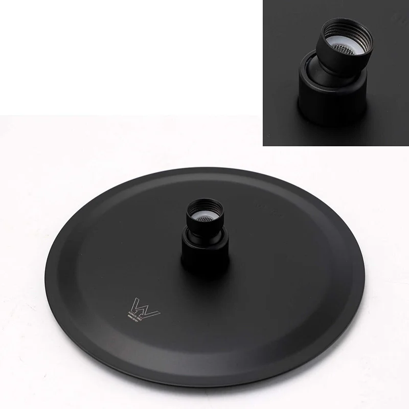 KYLINS WELS Spout Top exsurreal shower 8" Round Matt Black Shower Head Bathroom 200mm Ultra Thin Rain Oveahead . KSR108.BL
