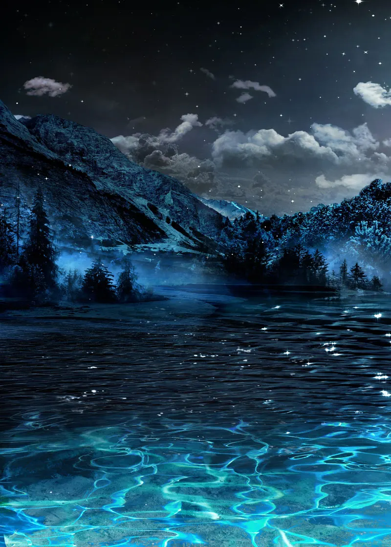 thumbnail image 1 of Velero en el lago, noche profunda, naturaleza muerta, impresiones en lienzo, luz de luna, montaña, paisaje natural, póster, pinturas de arte de pared para el hogar, 1 of 5