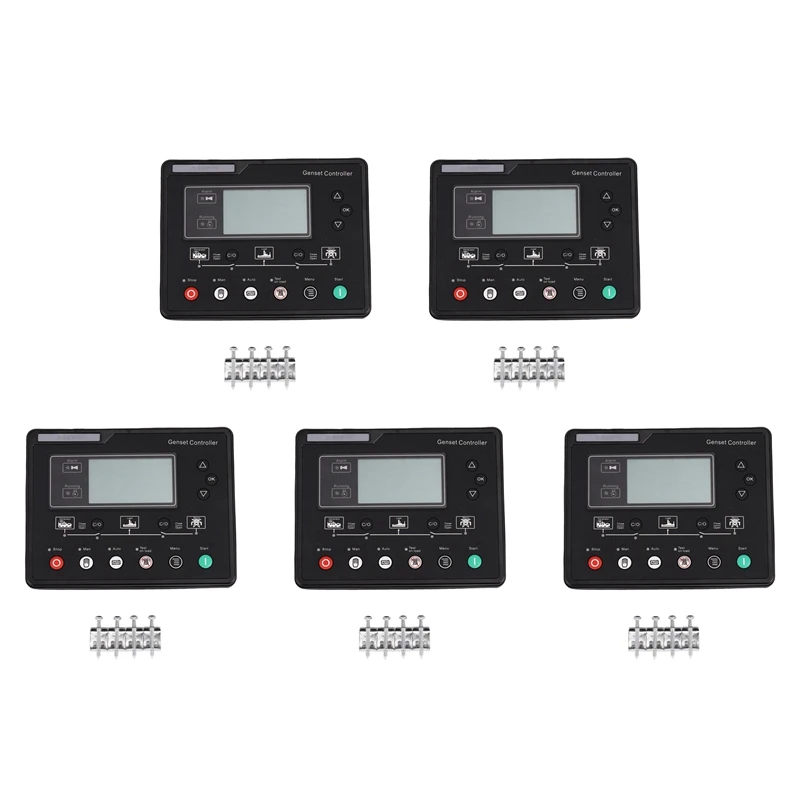 

5X 6120U AMF Generator Set Controller LCD Automatic Start Genset Ats Control Box Terminal Charge Panel Alternator