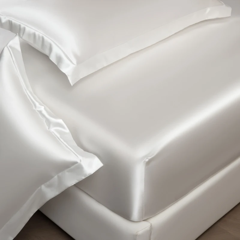 Luxurious European-Style Satin Fitted Sheet with Elastic Band - King Size