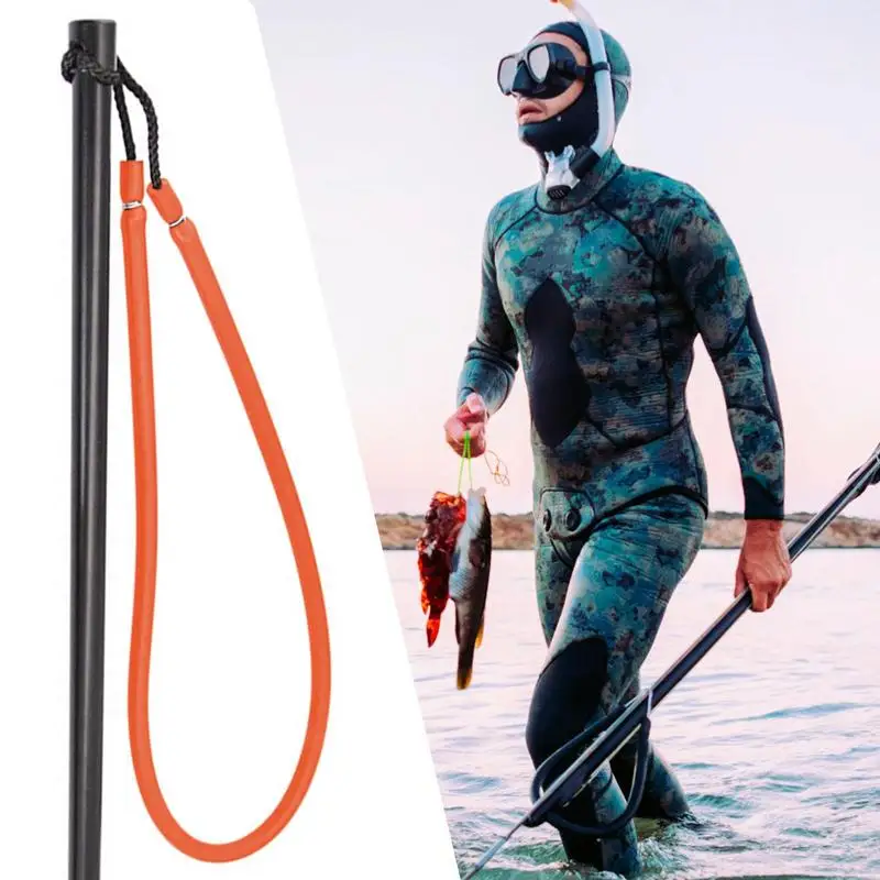 2-Pack Pole Spear Slings - 28.7 Inch Rubber Speargun Bands For Ice Fishing & Spearing
