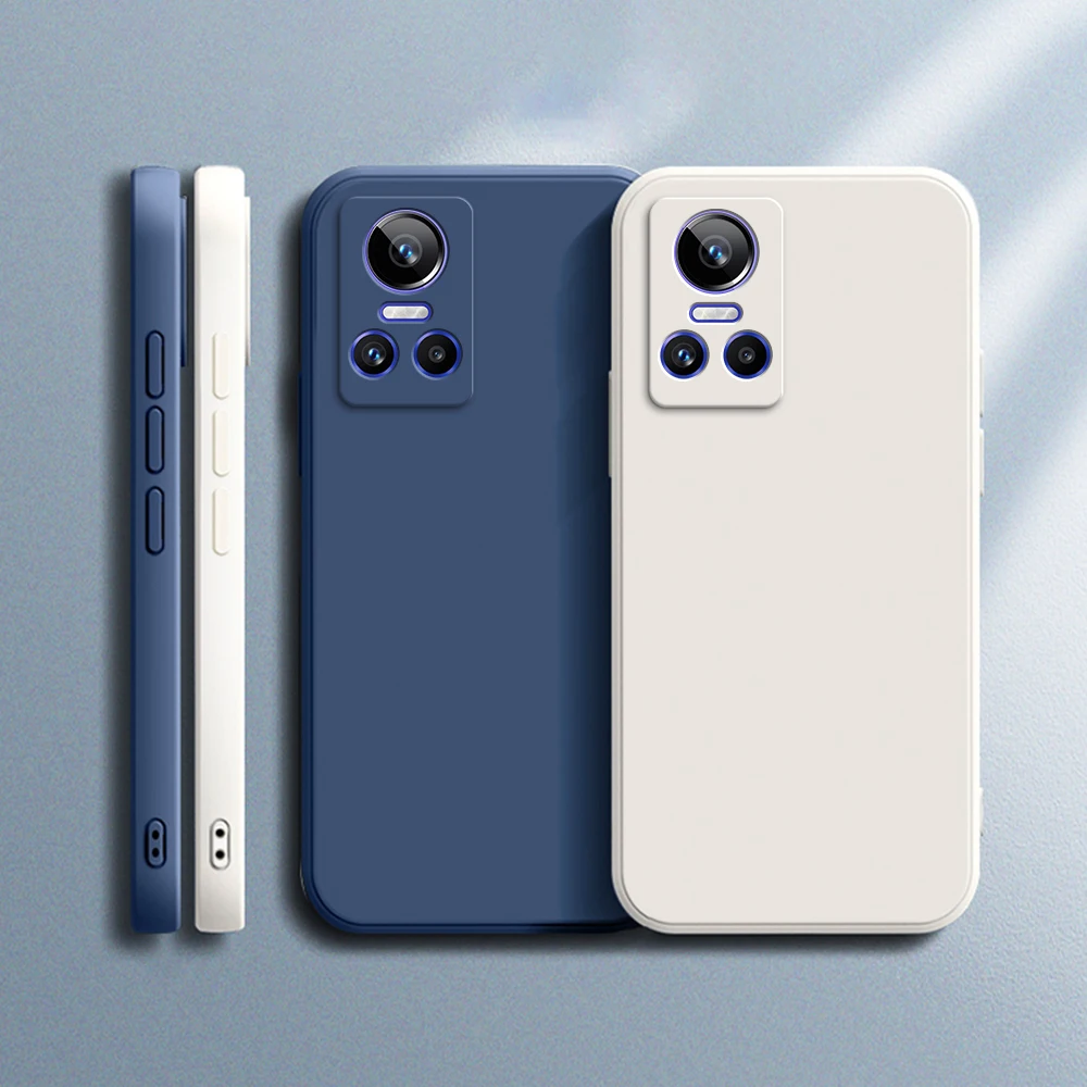 Premium Liquid Silicone Shockproof Case - Luxury Classic Square Design for OPPO Realme GT Series