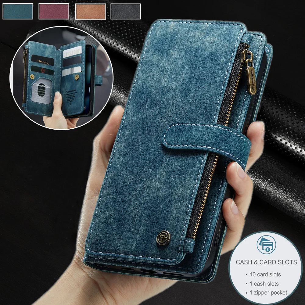 

Кожаный флип-чехол на молнии для Iphone 14, 13, 12 Pro Mini, 13, Xs Max, X, Xr, Iphone14, Iphone13 Plus, чехол-кошелек с отделениями для карт, чехол для телефона