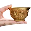 Pure Copper Water Supply Cup for Offering Buddha, Tantric Eight Auspicious Symbol Buddhist Decor Water Bowl, Buddhist Supplies 1