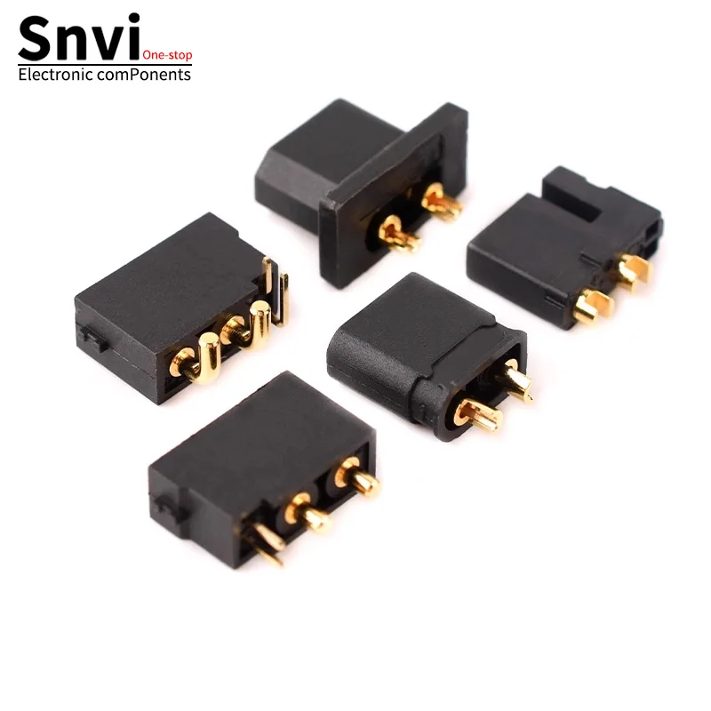Connecteurs XT30U mâle et femelle en or, parfaits pour batterie de drone FPV.