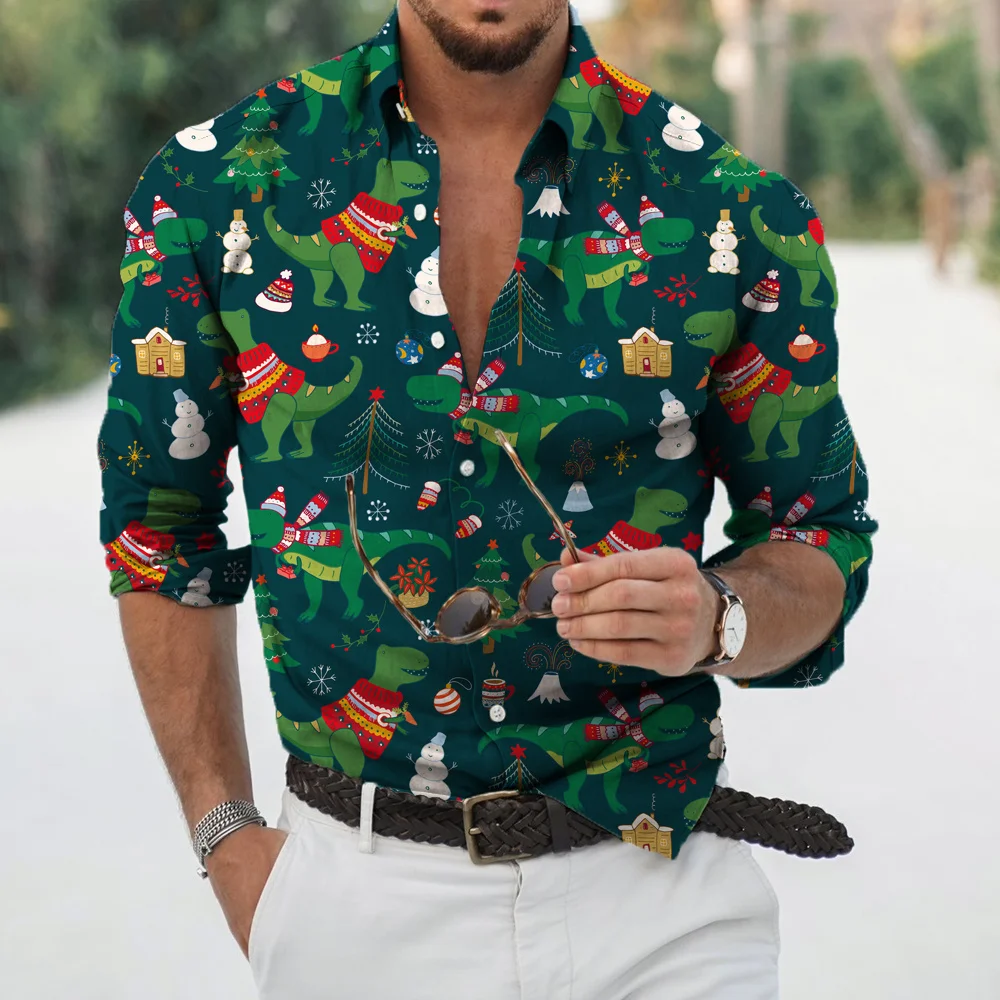 2023 Men's Hot Selling Long Sleeve Button Shirt Fashion Luxury Designer Clothing Christmas Party Soft Comfortable Fabric Top