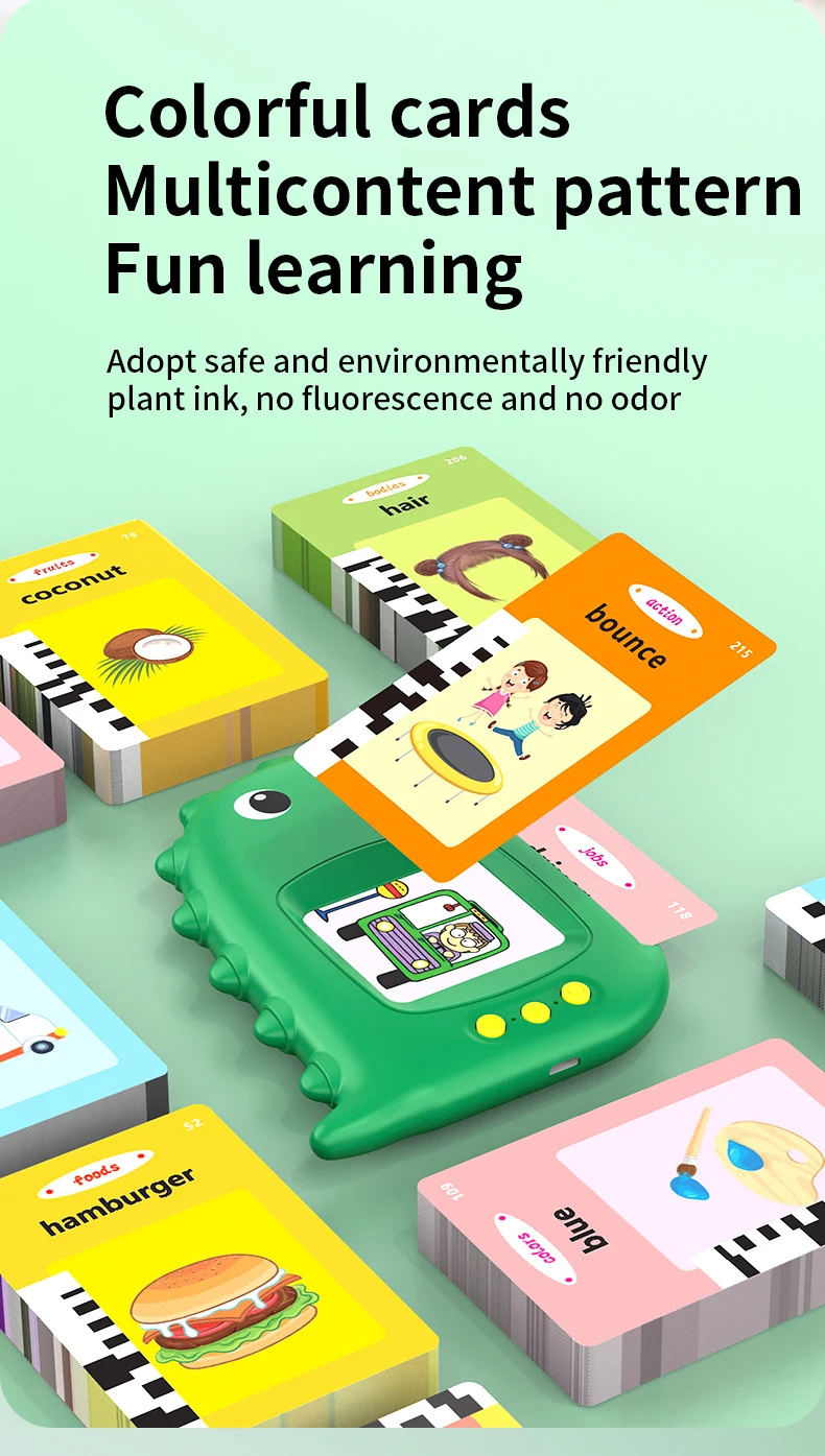 Talking Early Education Flash Card Machine Baby Preschool Learning English Reading Machine Audio Book Toys Interactive Gift 2
