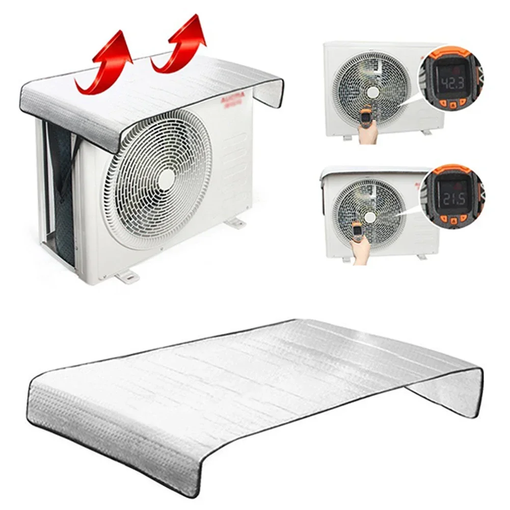 Air Conditioning Cover Outdoor Sun Rainproof Anti-Dust Anti-Snow Cleaning Cover Home Air Conditioner Keep Cleaning Tool 46x95CM