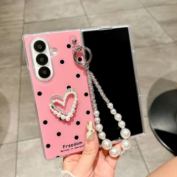 Coque de téléphone Samsung Z Fold7 Galaxy Z Fold 7 Fold 6 5 4, étui de protection pour appareil photo, bricolage à paillettes à pois