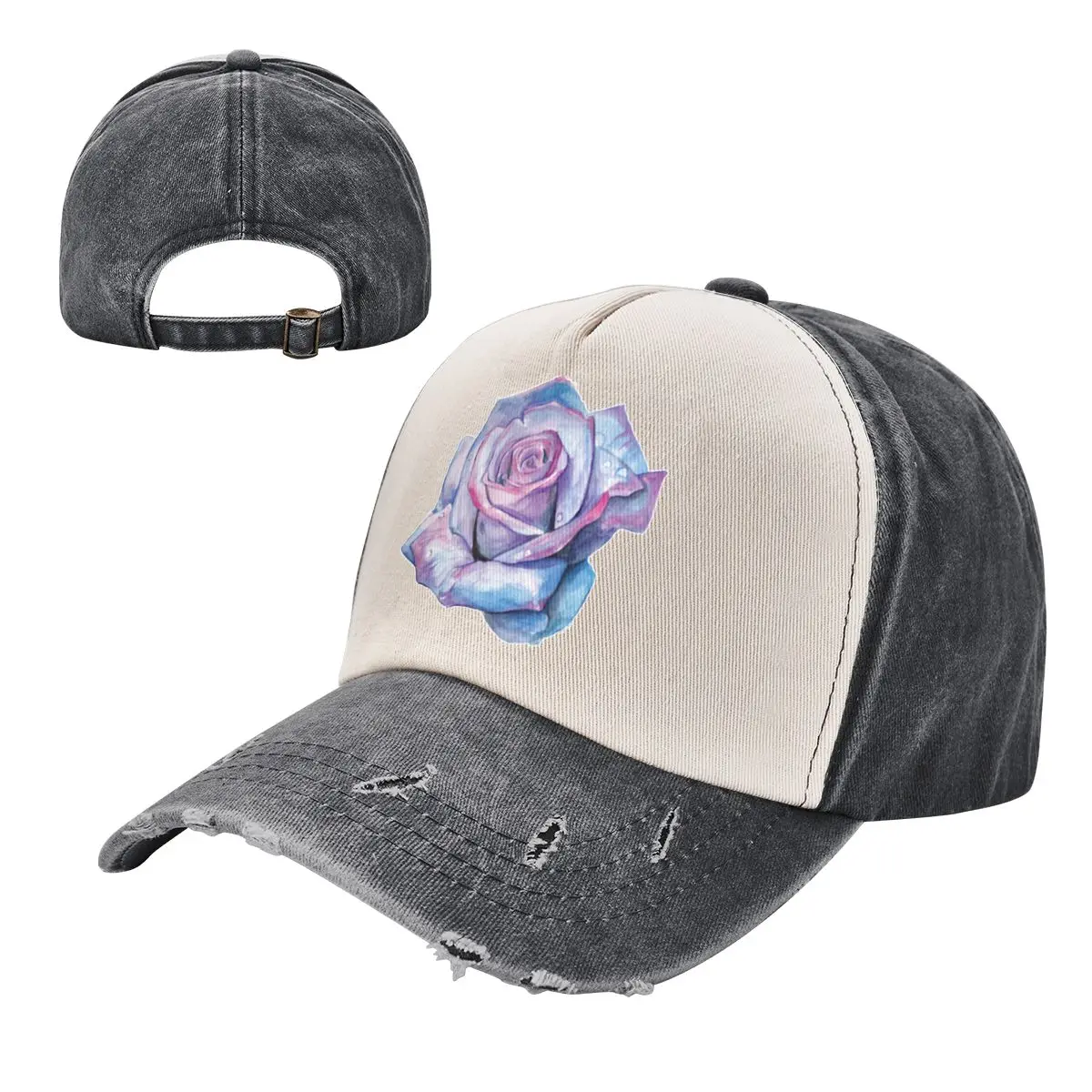 

Unisex Fashion Watercolour Rose Racerback Washed Baseball Caps