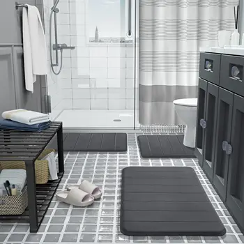 Memory Foam Bath Mat Set 1