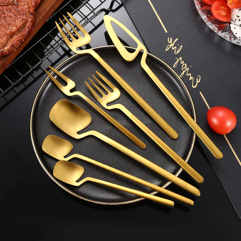

304 Stainless Steel Cutlery Knives and Forks Spoons Creative Steak Knives and Forks Coffee Spoons and Stirring Spoons