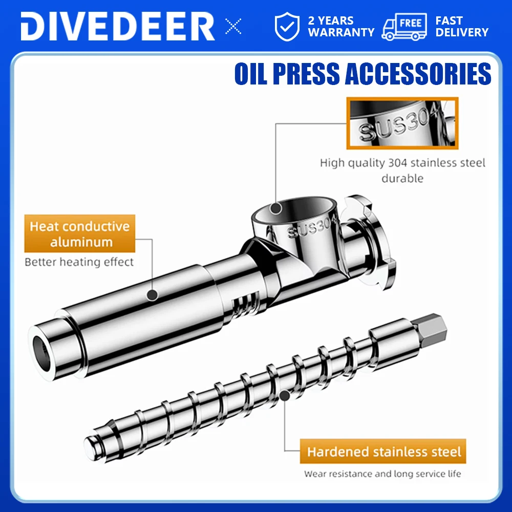 DIVEDEER Oil Press Accessories For Home Oil Press Food Grade Stainless Steel Component