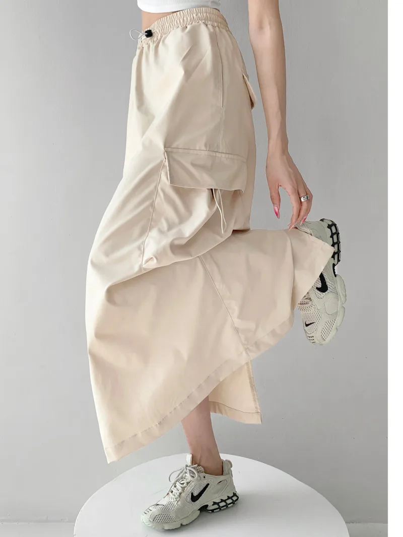 

WOMENGAGA 2023 Summer New Quick Drying Half Skirt For Women INS Retro Half Skirt Girl High Waisted And Slim Long Skirt B5WZ