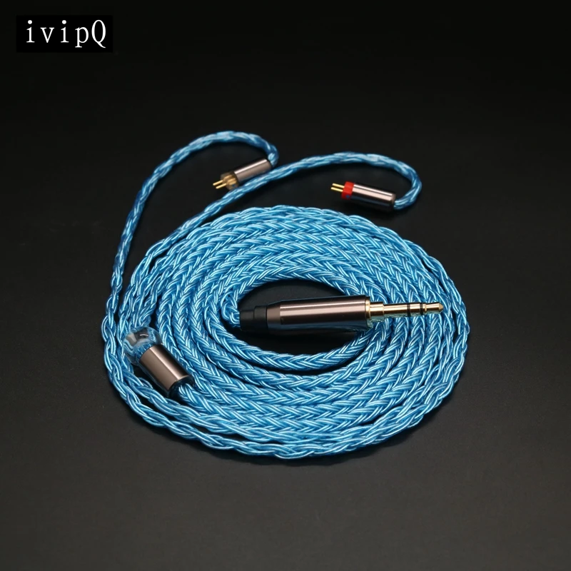 

ivipQ 16 Core Silver Plated Cable Earphone Cable 2.5mm 3.5mm 4.4mm Plug QDC TFZ MMCX 2 PIN FOR ZS10 PRO C12 BL03 KZ C16 ST10