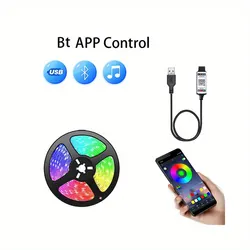 Smart RGB LED Light Strip for Decorative Ambience and Festive Lighting (Bluetooth Control-3m)
