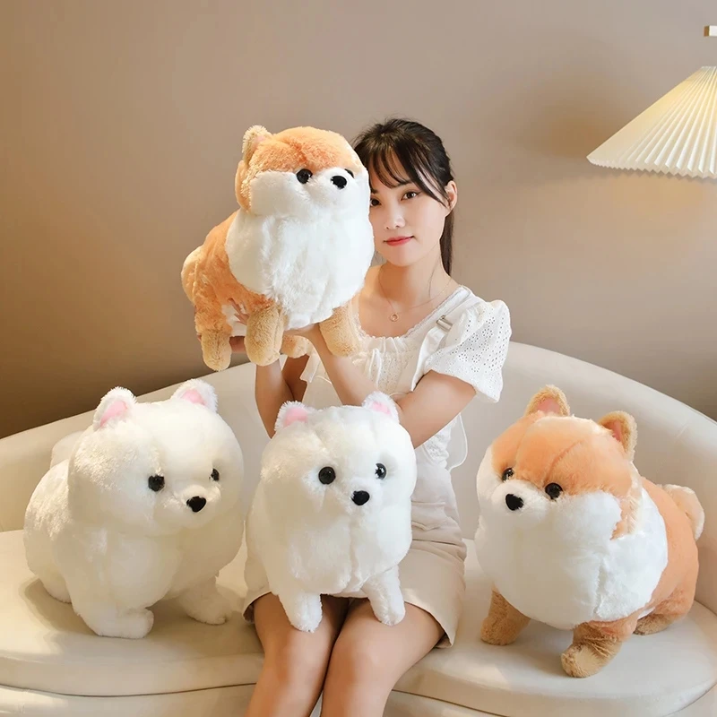 

Fluffy Lifelike Pomeranian Plush Toys Kawaii Teddy Dog Kawaii Puppy Stuffed Animals Doll Soft Pillow Gift for Children Girl