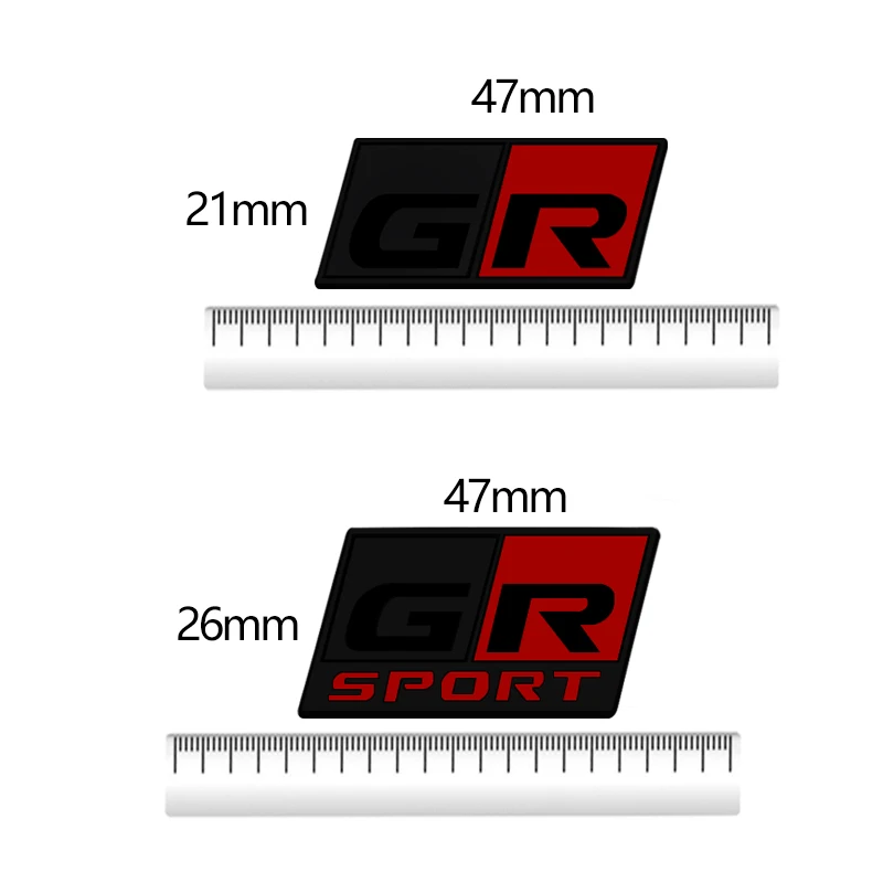 3D GR Emblem Car Styling Sticker Metal LOGO Badge For GR Sport Gazoo Racing Prado Camry Corolla RAV4 C-HR Toyota Body Decoration