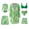 Leaf Print Swimwear Family Matching Outfits Look Mother Daughter Bikini Swimsuits Mommy and Me Clothes Dad Son Swimming Trunks 5