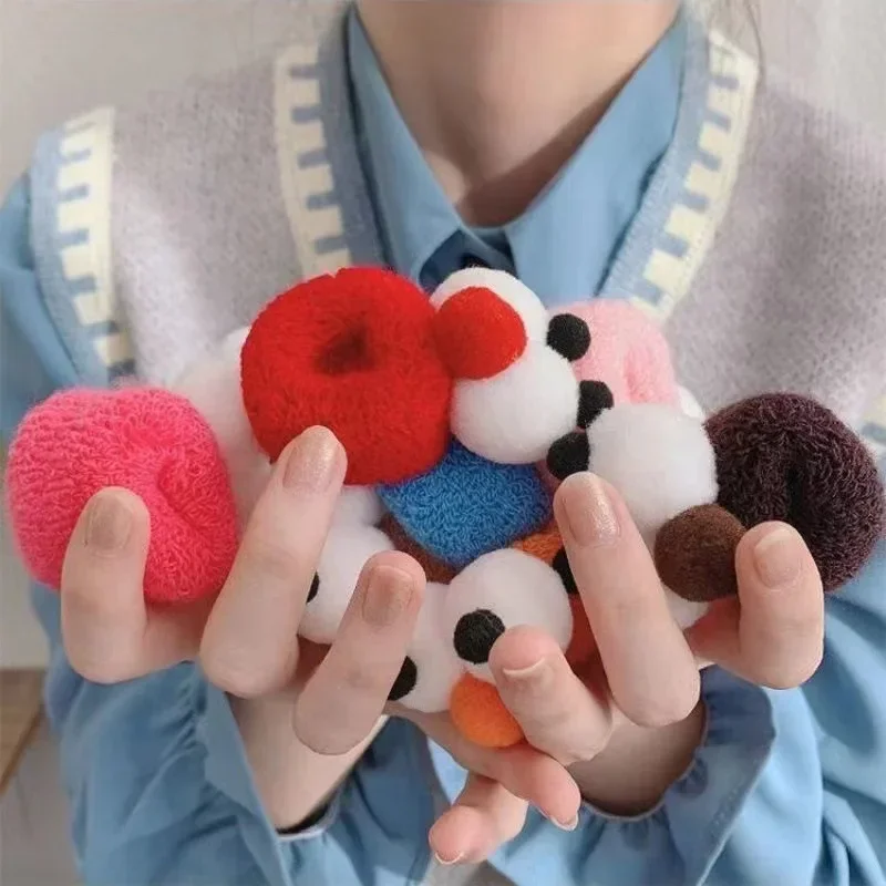 Band Mini Cartoon Children's Hair Funny Cute Big Eyed Hair Band Girl Candy Colored High Elastic Hair Loop