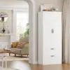70" Tall Kitchen Pantry Storage Cabinet, Barn Doors Pantry Cabinet with Drawers and Adjustable Shelf 2