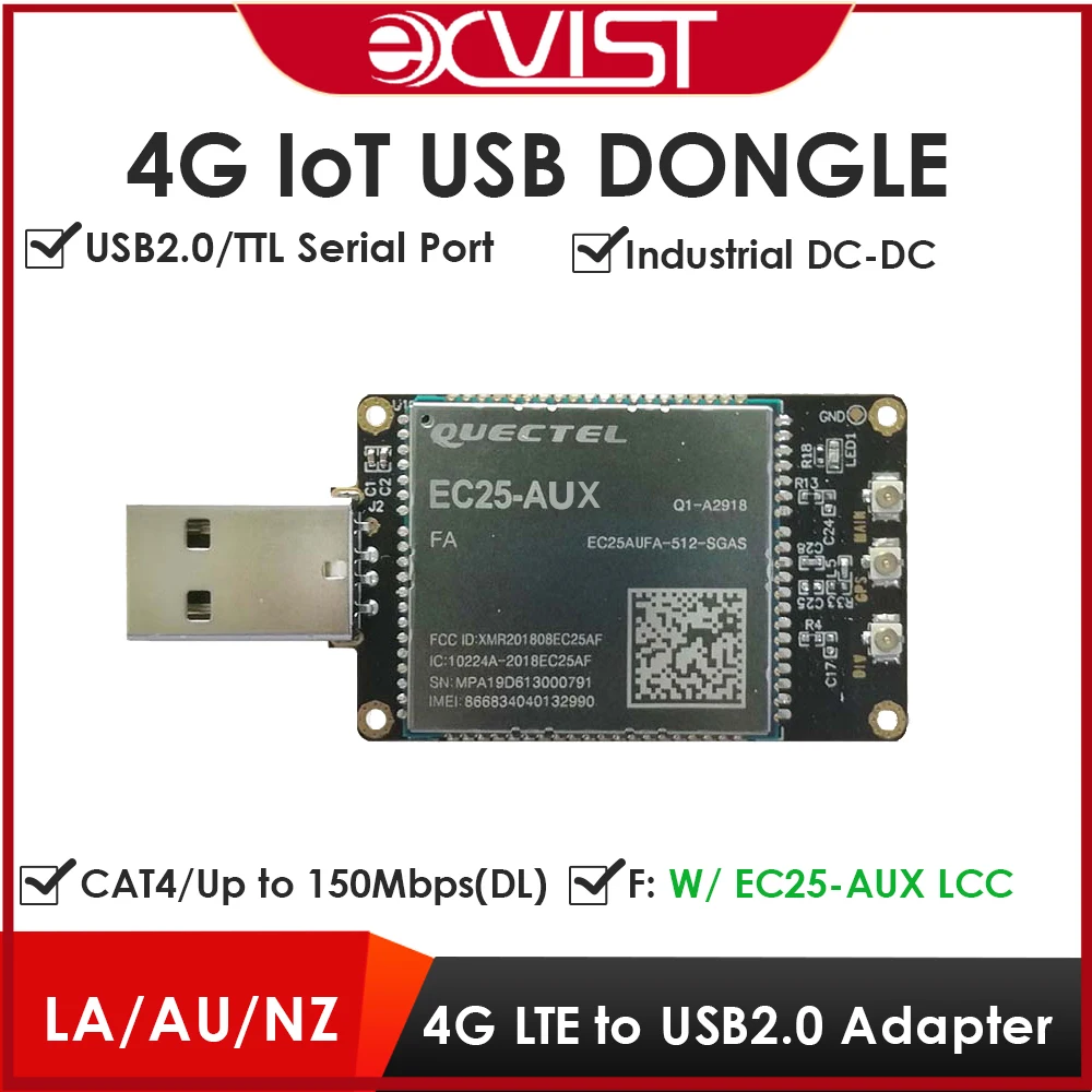 

4G LTE USB Dongle W/EC25-AUX SIM Card Slot GPS LTE FDD B1/B2/B3/B4/B5/B7/B8/B28