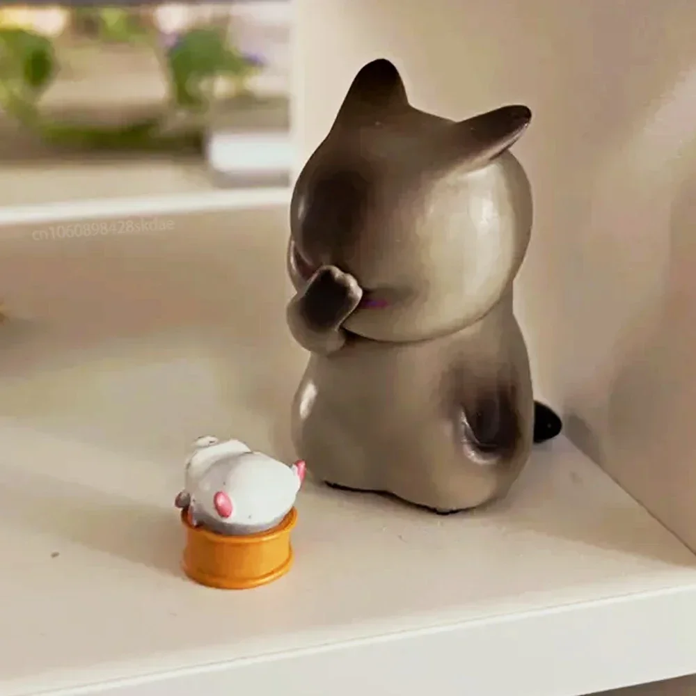 Sleeping Cats Doll Cat Toy Ornaments Cat Figurine Decoration Cat Figurines Ornament Crafts Miniature Ornament Miniature Figurines Resin Ornaments Resin Crafts Kawaii Cute Cat Doll Ornaments Figures Statue Mini Model Desktop Toys Gifts Room Office Kids Car Home Decoration Accessories