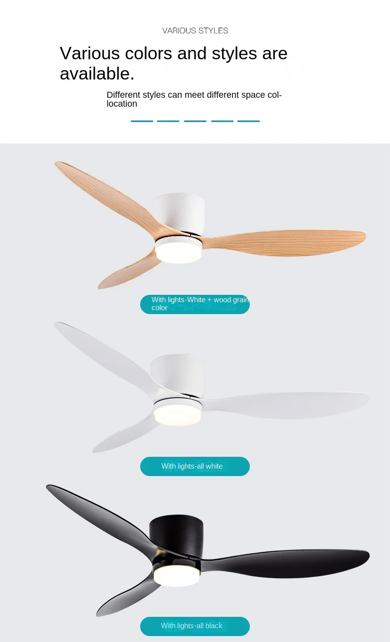 Ceiling Mounted FanLight Intelligent Bedroom Restaurant Household Lowfioor Electric Fan CeilingLamp Nordic Style