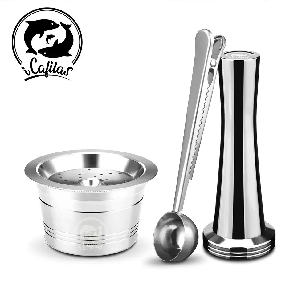 Refillable K-fee Coffee Capsule Pod For Caffitaly Tchibo Cafissimo ALDI Expressi Machine  Stainless Steel Coffee Filters Tamper