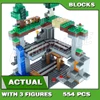 554pcs Game My World The First Adventure 3 level Waterfall Elevator Rail Tracks 60106 Building