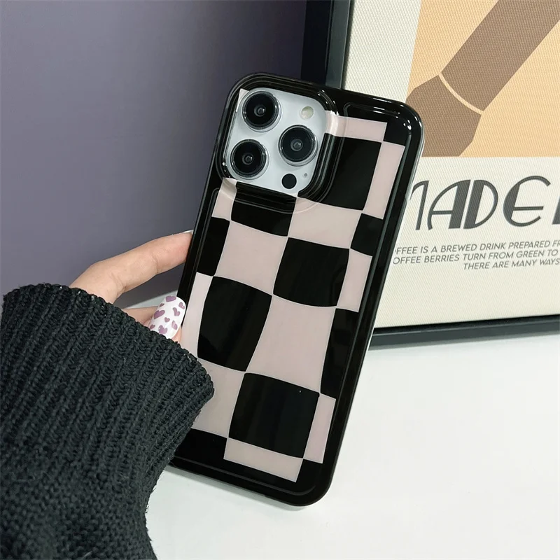 Pastel Floral Uneven Checkered Pattern iPhone 15 14 Rugged Case - Dubsnatch