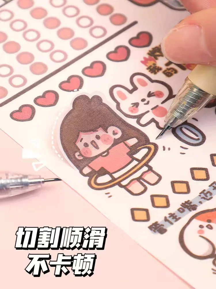 Cute Utility Knife in Bulk Push-button Carving Knife Pen Knife Cartoon Paper Knife Small Utility Knife Pen Knife Hand Account