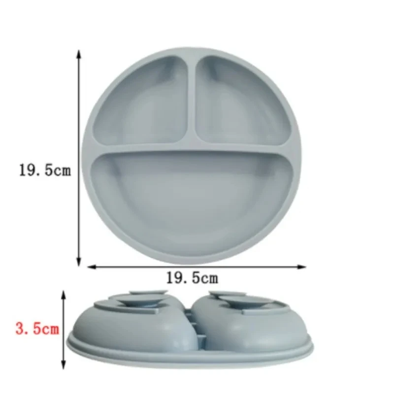 Eco-Friendly Silicone Toddler Suction Plate and Bowl Set with Wood Cutlery