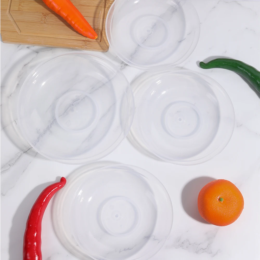 4pcs Microwave Heating Lid Food Insulation Lid Bowl Anti-oil Splash Vegetable Bowl Cover Fresh-keeping Food Cover