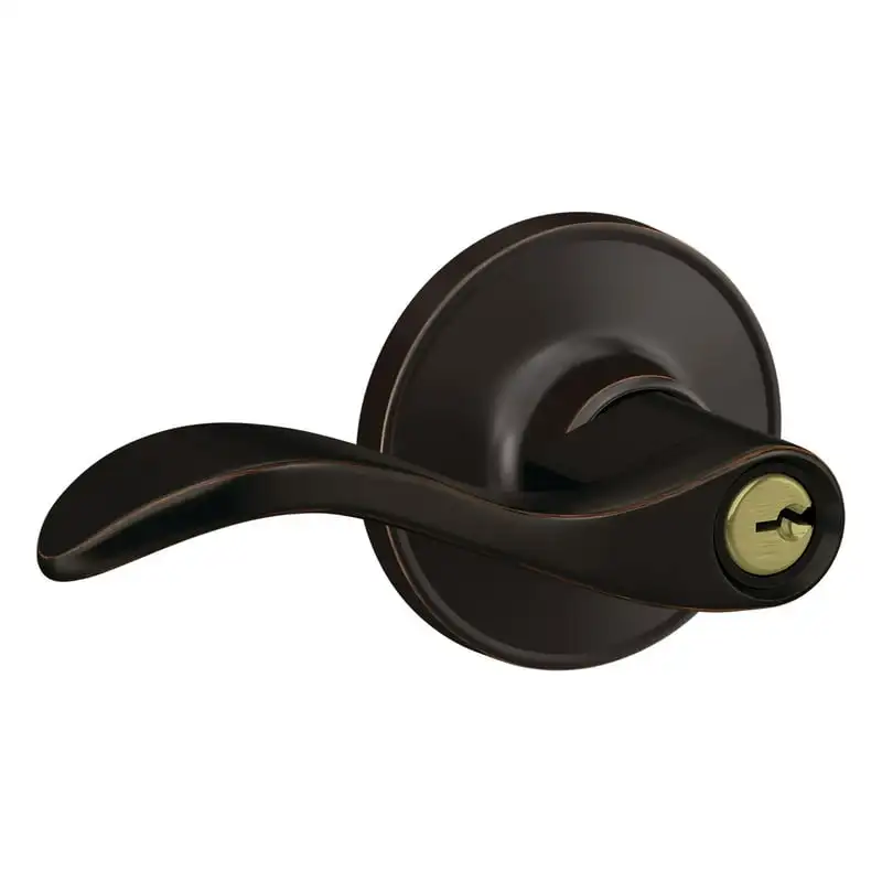 

Keyed Entry Door Lever Lock in Aged Bronze for Exterior Door