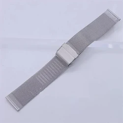 Sleek Unisex Stainless Steel Mesh Belt Watch Band - Multiple Size Options - 18mm (Silver)