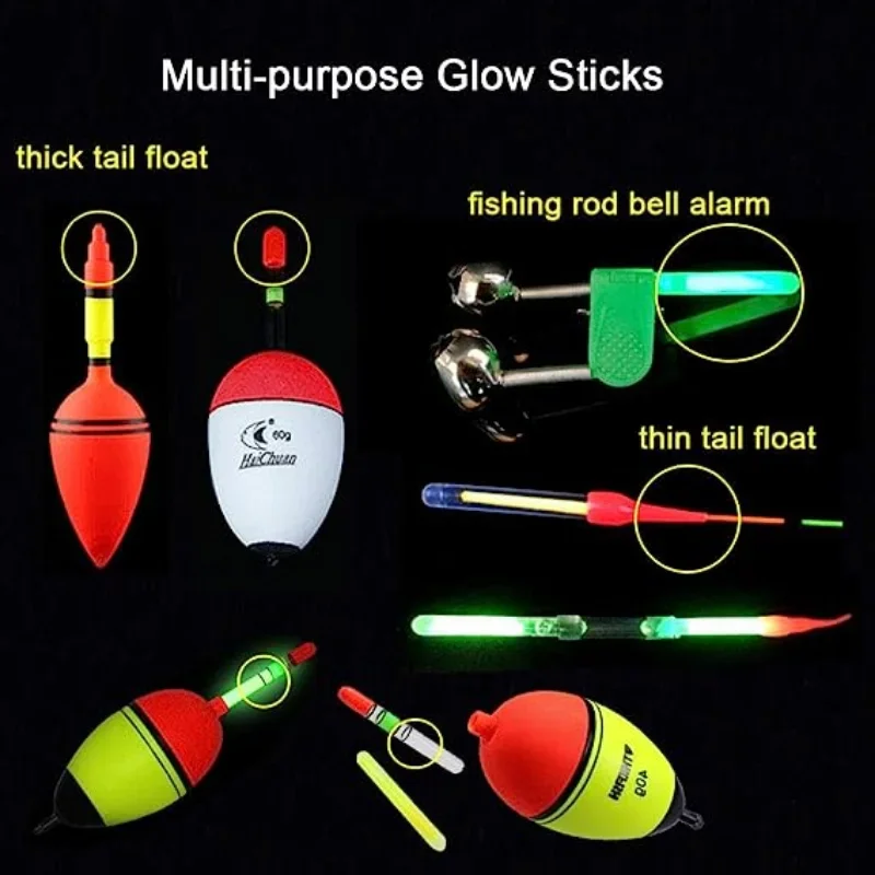 Fishing Glow Stick 4.5*37mm/ 3.0*25mm Night Fishing Glow Chemical Light Sticks Wand Green 50/100pcs For Floating Accessories