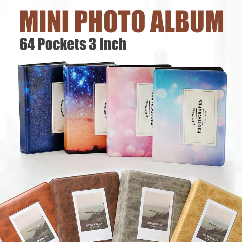 Universal Instant Mini 3-inch 108-Page Photo Album For Fujifilm Instax mini  12/11/9/8/7 Macaron PU leather small card album - AliExpress