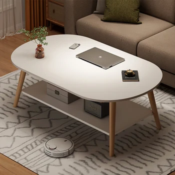 Modern Minimalist Wooden Coffee Table Space Saving Design Living Room Center Coffee Tables Adjustable Table Basse Home Furniture