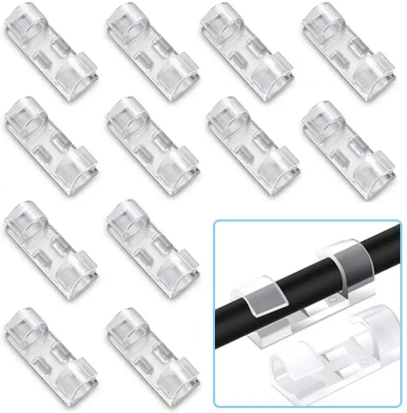Cable Organizer Clip 20/40Pcs Self-adhesive USB Charging Cable Desk Wire Manager Cord Earphone Line Fixer Data Line Sort Winder