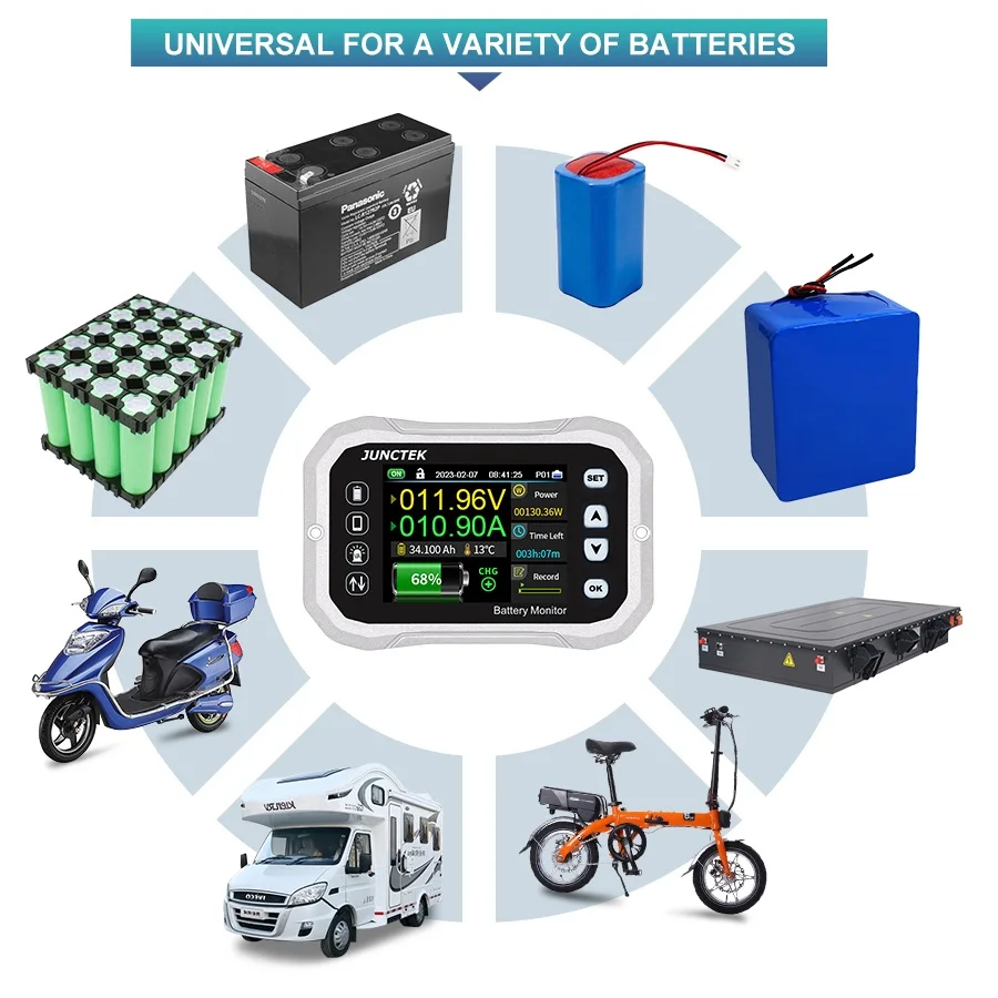 New KH160F KH140F KH110F KH-F Series Coulomb Counter Battery Capacity Monitor Voltage Current Power Meter Lithium Iron Phosphate 6