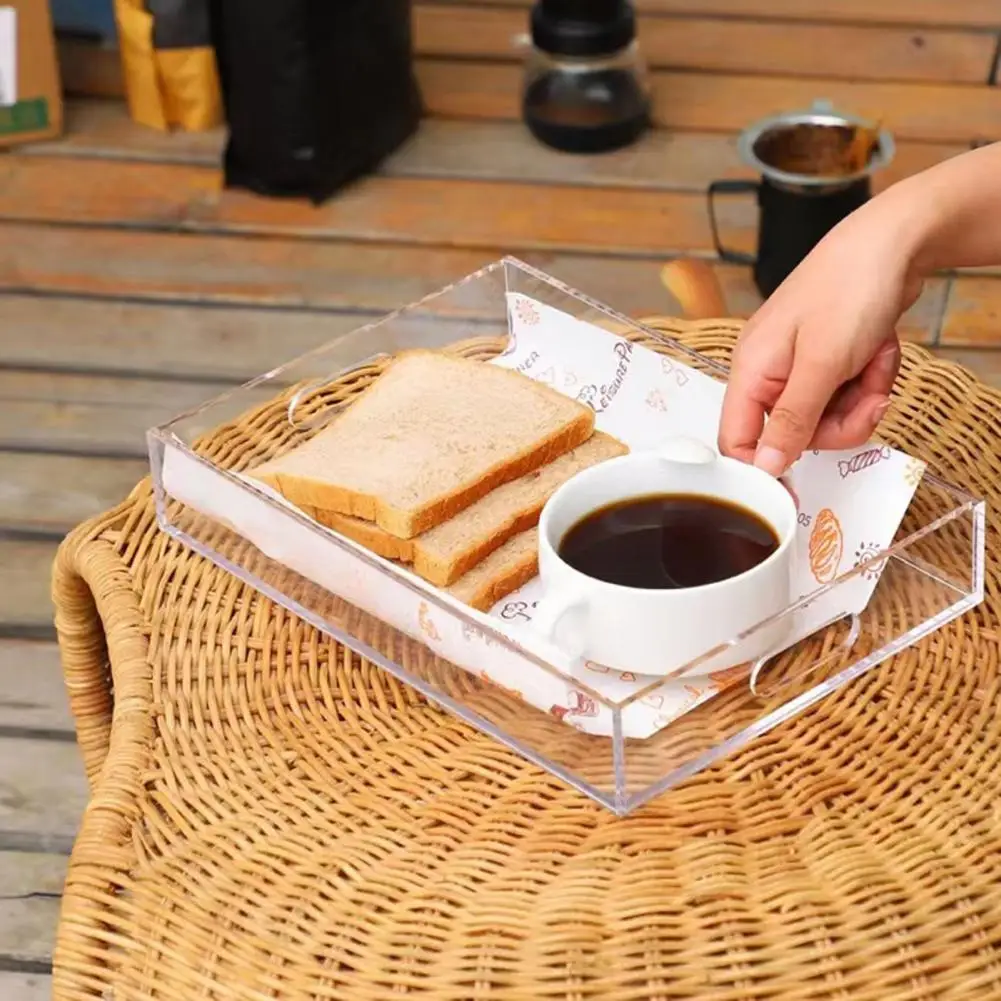 High-transparent Acrylic Tray Non-slip Multi-purpose Storage Solution Wide Application Versatile Tray Toiletry Organizer 아크릴 트레이 4