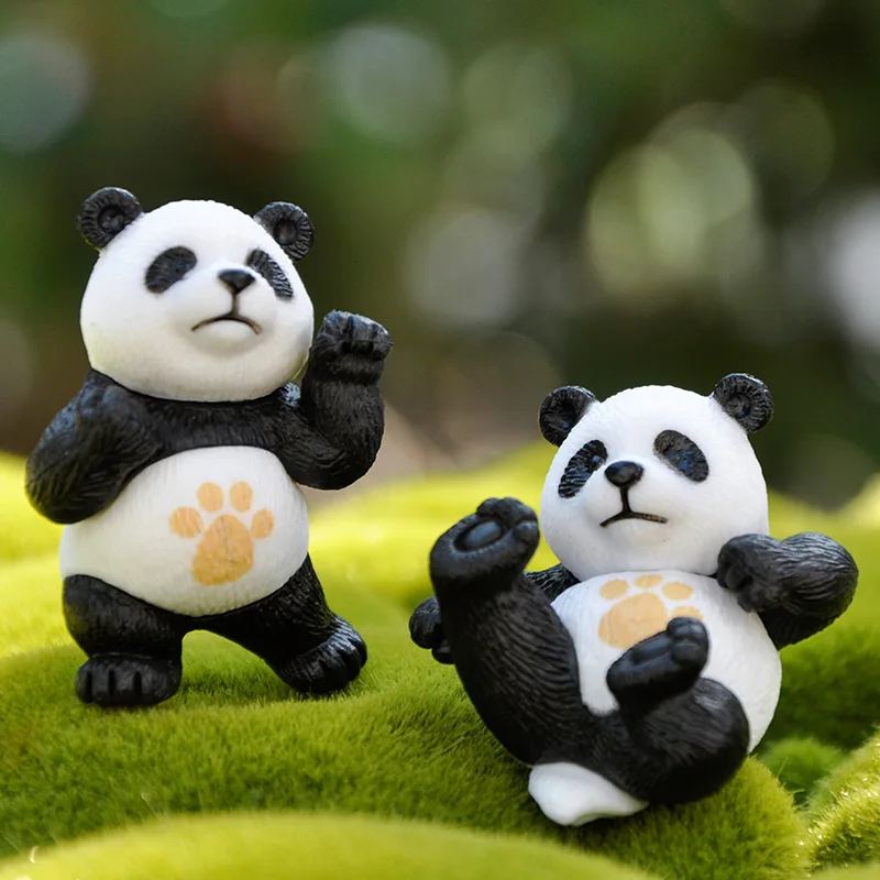 Kreslený kung fu panda auto dekorace oblíbený hraček suvenýr víla sad miniatures okrasa figur ploše domácí dekorace