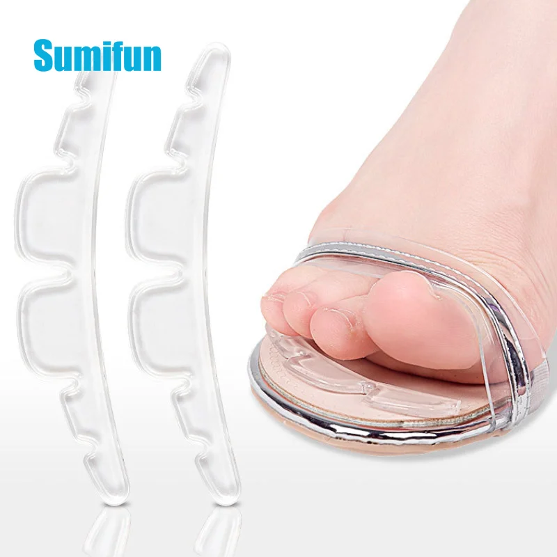 1pair Invisible Non-Slip Stickers Anti-Wear Feet Water Ripple Transparent Anti-Skid Pads Forefoot Anti-Slip Stickers Foot Care