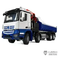 RCLESU 1/14 Truck remote control model Metal toy ro-ro truck crane full unloading paint RTR 1