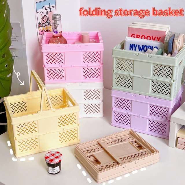 Stackable Plastic Baskets Organizers  Storage Basket Toys Toys - Desktop  Folding - Aliexpress