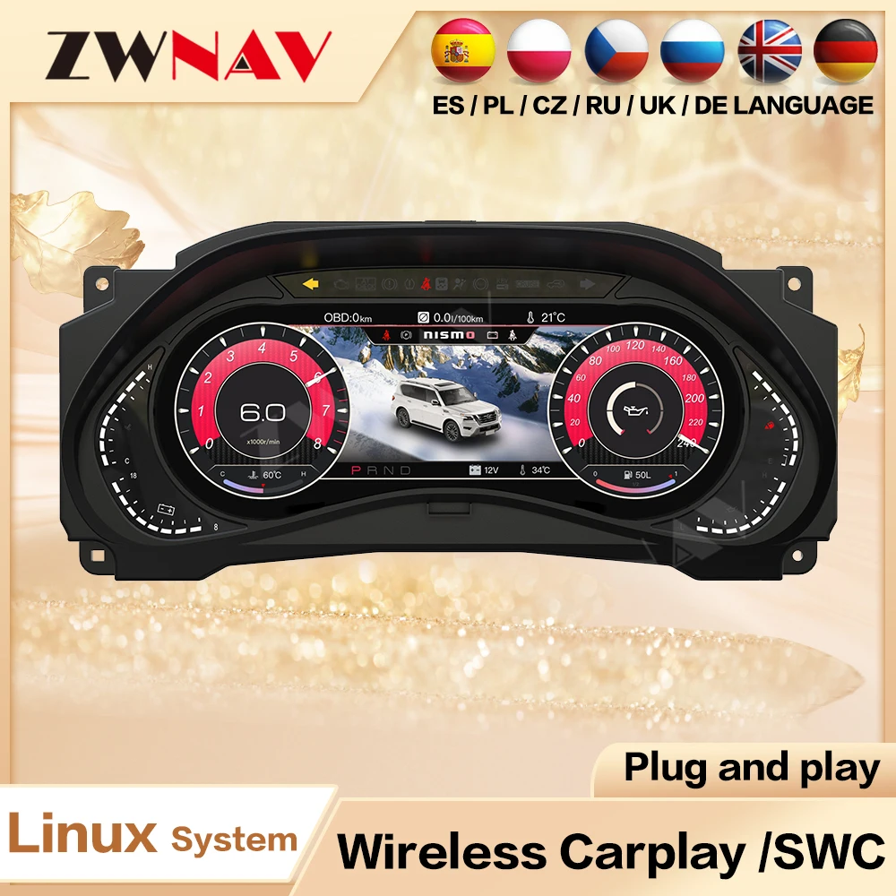 ZWNAV-instrumento para salpicadero de coche, velocímetro Digital para Nissan Armada Patrol Y62 QX80 QX56 2010 - 2024 Plug And Play 1